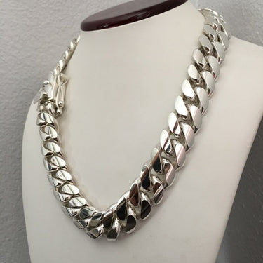19mm Cuban Link Necklace - Premium 999 Silver